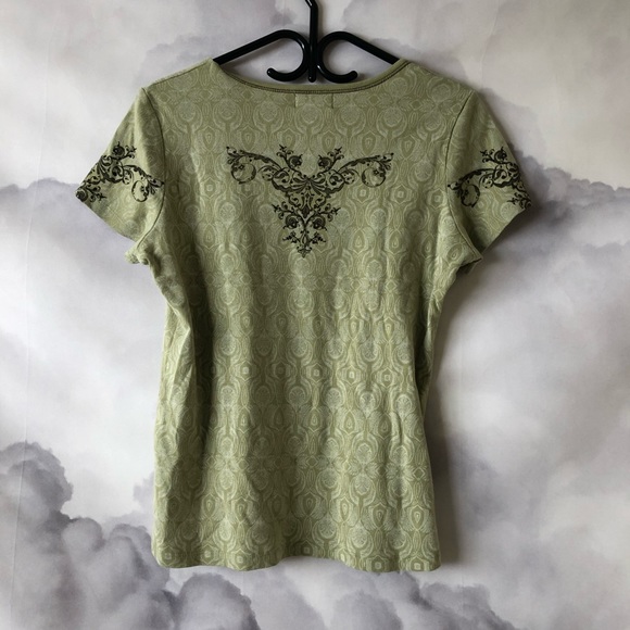 Y2K Round Neck Rhinestone/Detailed top - Picture 3 of 3